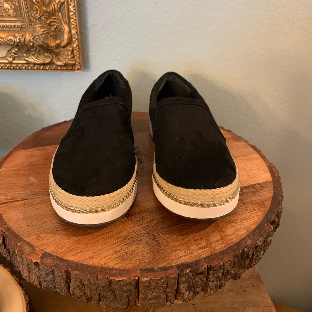 River Island Black Slip On Sneakers Size 6.5-7 View 3